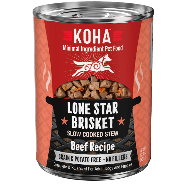 KOHA Lone Star Brisket Canned Dog Food - Grain-Free, High-Protein Wet Food for Dogs - Perfect for Travel, Camping & Emergency Pet Supplies