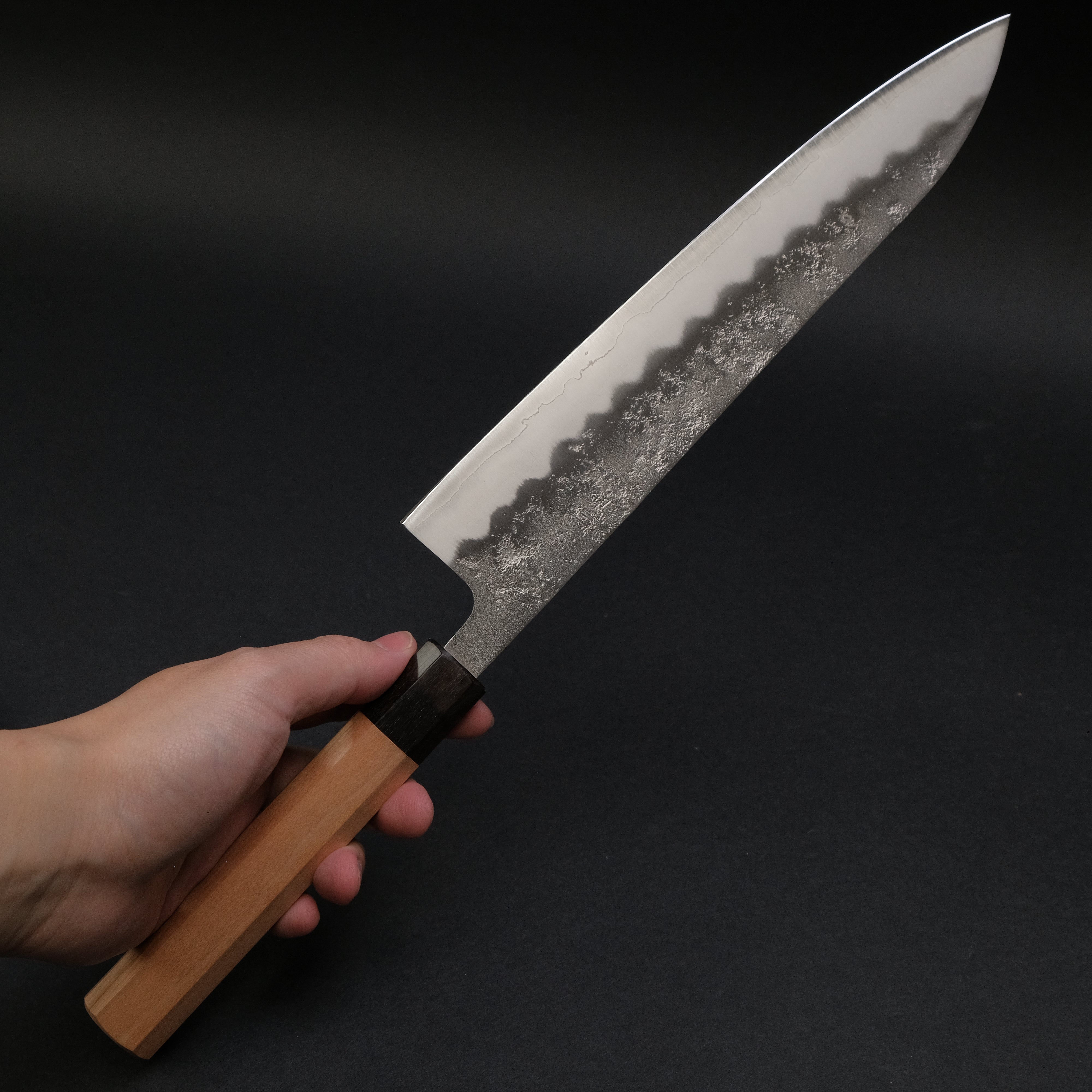 Hitohira Futana S3 Nashiji Gyuto 240mm Japanese Chef Knife - Premium Cherry Wood Handle for Professional Chefs & Home Cooking, Perfect for Slicing, Dicing & Meat Cutting