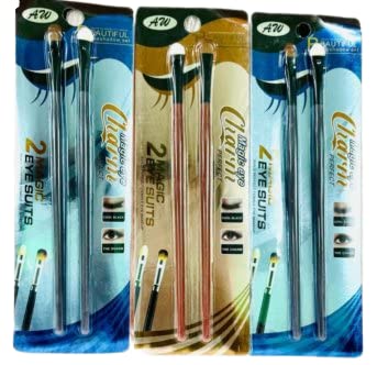 SafeMum Beauty 2-Piece Professional Eye Makeup Brush Set - Foundation, Mascara & Blending Pencil Brushes for Perfect Eye Makeup Application | Ideal for Daily Use, Travel & Professional Makeup Kits