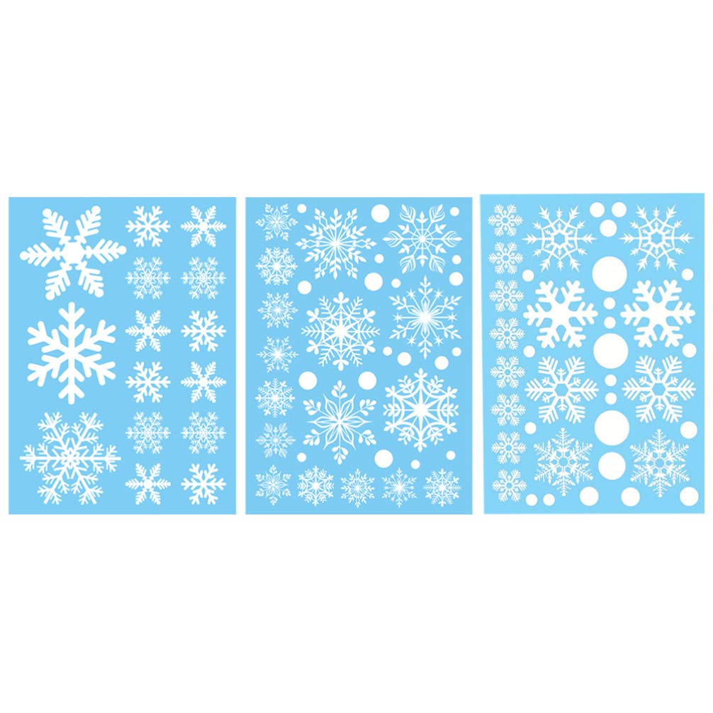 TOYANDONA 3 Pack Christmas Snowflake Wall Decals - DIY Holiday Window Stickers for Glass, Cabinets & Doors - White PVC Xmas Decorations - Perfect for Home, Office & Party Decor