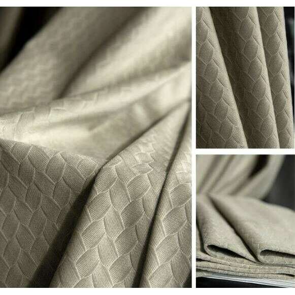 Luxury Jacquard Velvet Woven Design Curtains - Beige | Elegant Window Treatments for Living Room, Bedroom & Home Decor