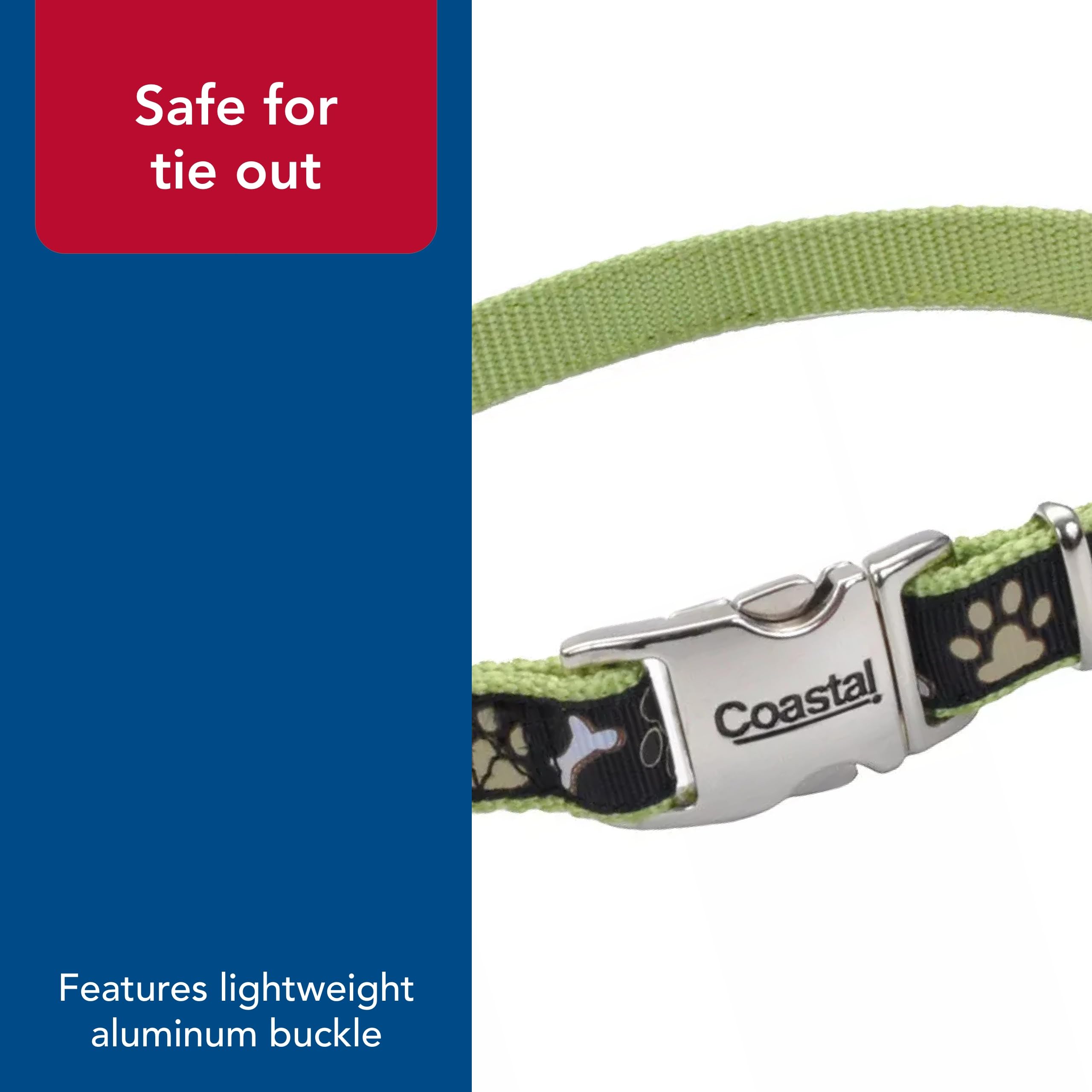 Adjustable Dog Collar with Metal Buckle - Pink Paisley Pattern 5/8