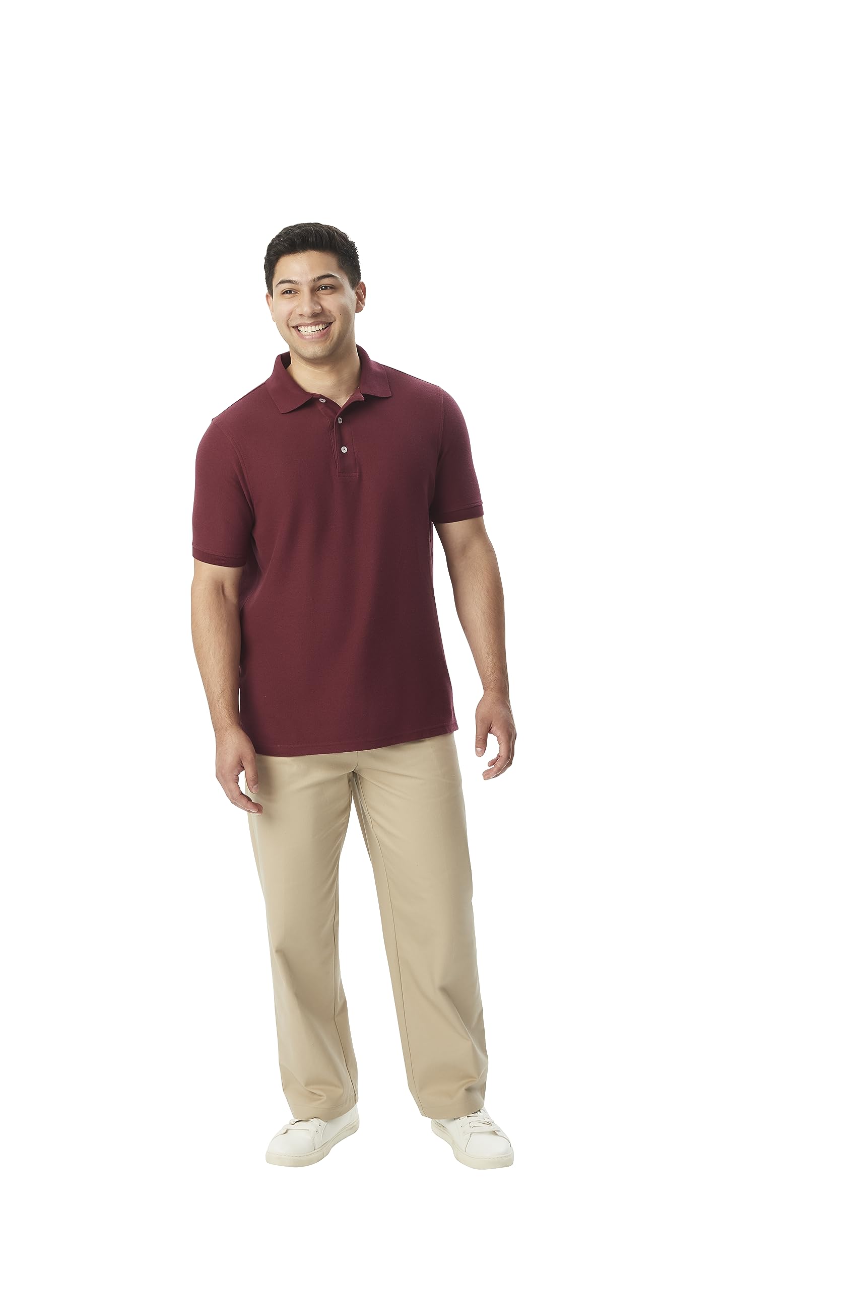 French Toast Men's Short Sleeve Pique Polo Shirt - Breathable Cotton Comfort Fit for Golf, Casual Wear & Summer Outfits