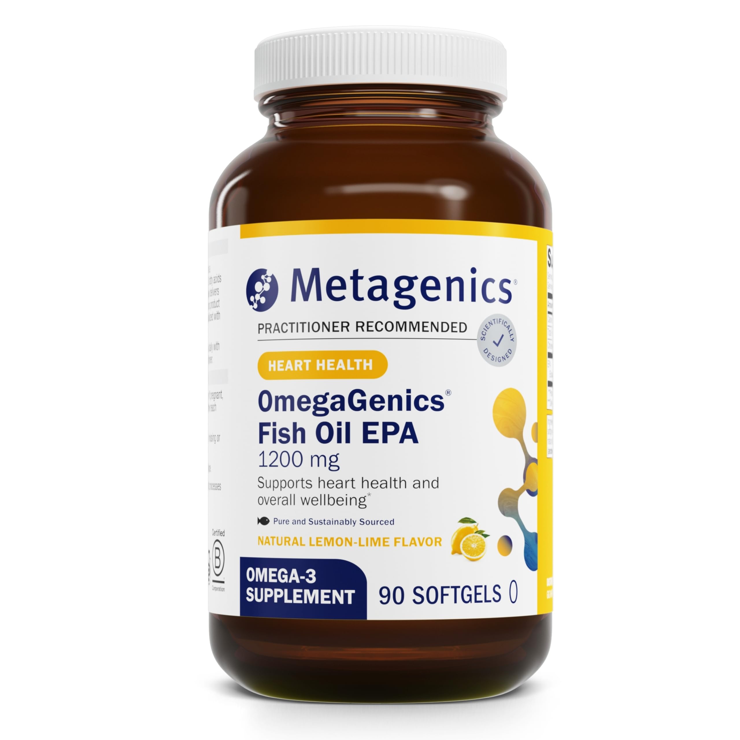 Metagenics OmegaGenics Fish Oil EPA 1200 - High Potency Omega-3 Supplement for Heart & Immune Support* - 90 Softgels - Supports Cardiovascular Health & Brain Function - Ideal for Active Adults & Seniors