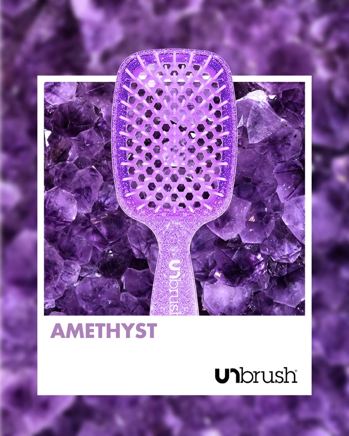 UNbrush Detangling Hair Brush - Amethyst Purple for Smooth & Tangle-Free Hair - Perfect for Wet & Dry Hair, Styling, and Gentle Detangling
