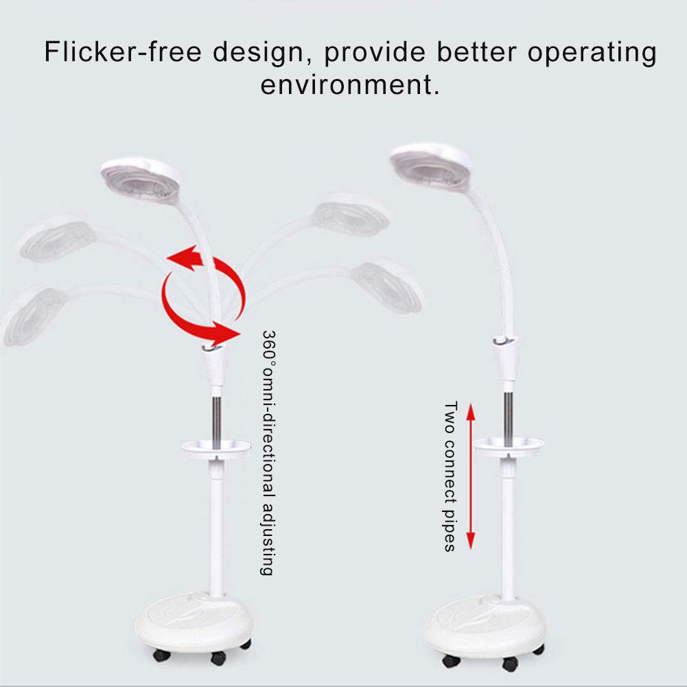 8X Vertical LED Magnifying Lamp with Cold Light - Professional Beauty & Eyecare Magnifier with Adjustable Brightness - Perfect for Makeup, Nail Art, Reading & Detailed Work