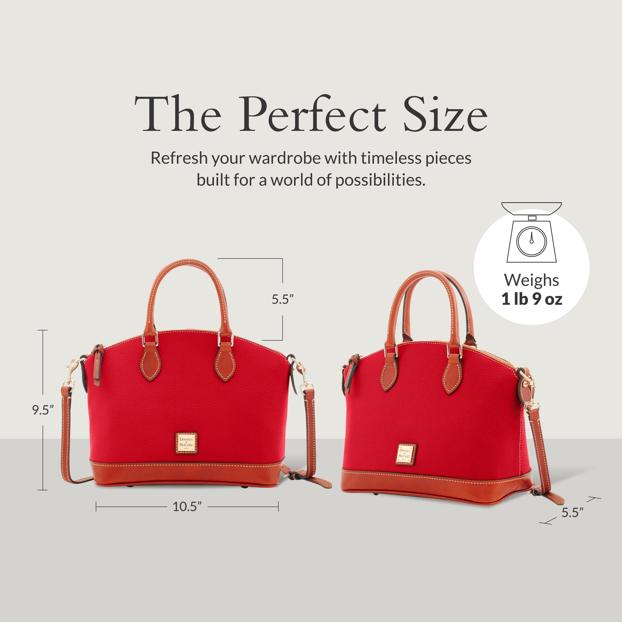 Dooney & Bourke Women's Darcy Satchel Handbag - Pebble Grain Leather Large Tote with Dual Handles & Adjustable Crossbody Strap - Perfect for Work, Travel & Everyday Use