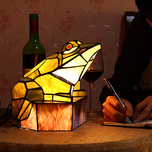 Tiffany Frog Table Lamp - Unique LED Glass Jewelry Design Desk Light for Bedroom, Nightstand, Living Room | Perfect for Reading, Decor, and Ambient Lighting