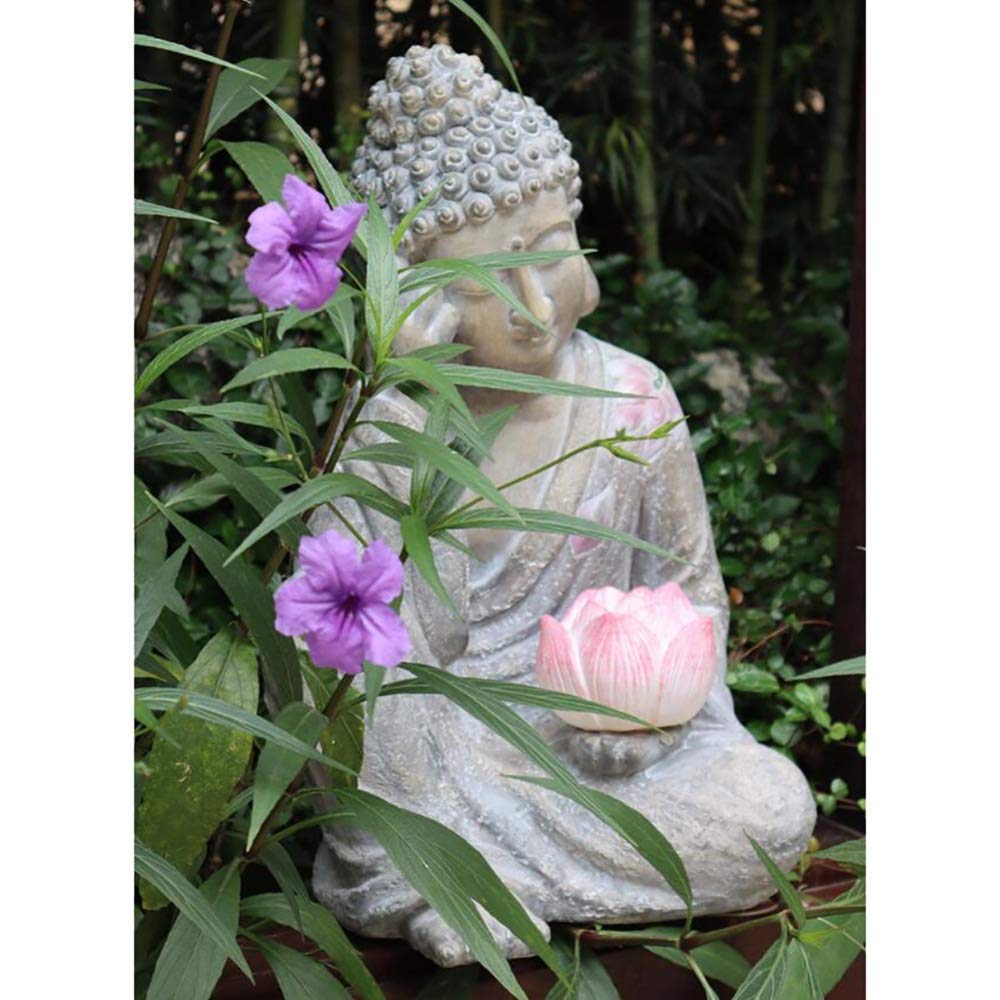 Solar Powered Meditating Buddha Statue - Outdoor Garden Decor with Solar Light for Patio, Yard & Zen Meditation Spaces