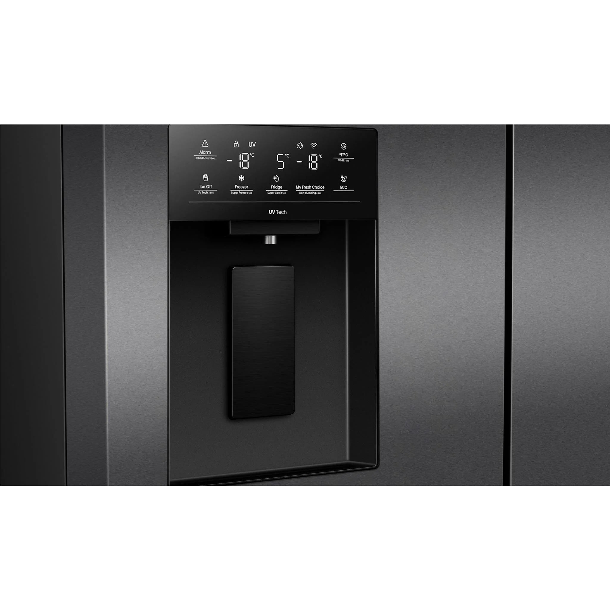 Hisense HRCD640TBW 640L French Door Refrigerator - Dark Stainless Steel - Energy Efficient - 3 Year Warranty - Perfect for Large Families & Open Kitchen Designs