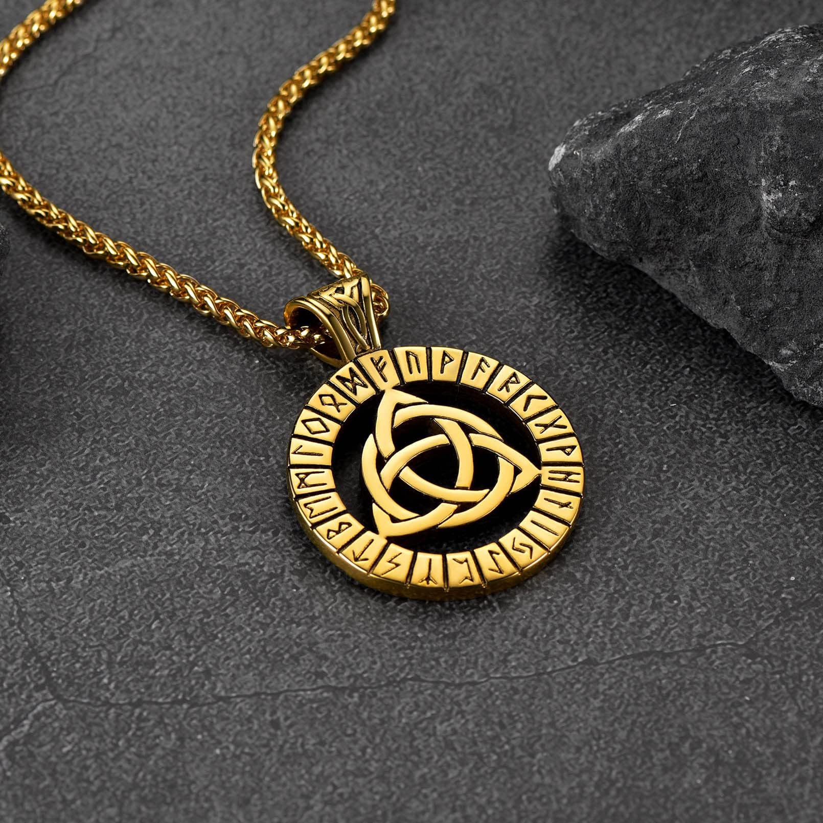 FaithHeart Viking Medal Necklace for Men - Stainless Steel Norse Mythology Pendant with Gift Box | Viking Jewelry for Men, Norse Warrior Necklace, Perfect for Cosplay, Gifts & Viking Enthusiasts