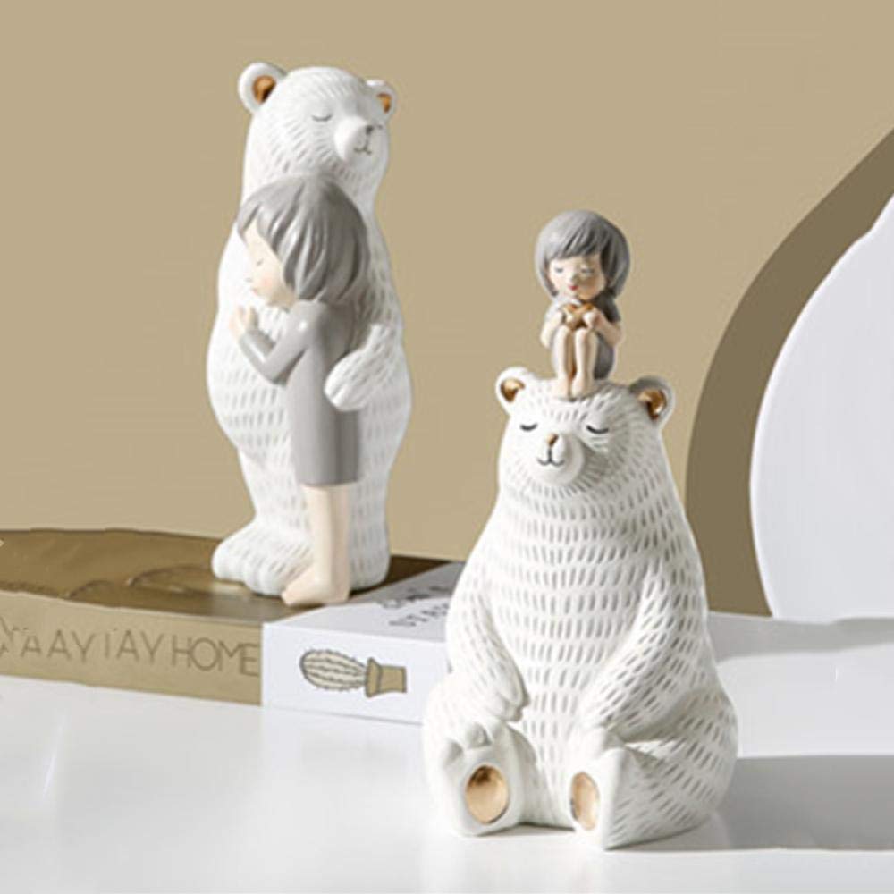 Stylish Nordic Resin Bear Statue - Cute Home Decor Sculpture for Living Room, Bedroom & Desktop | Perfect for Cozy Home Accents & Gift Giving