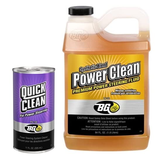 BG Power Clean Steering Flush Kit - Clear Synthetic Blend Fluid (PN K6700) with Pocket Screwdriver - Perfect for DIY Car Maintenance & Power Steering System Flush