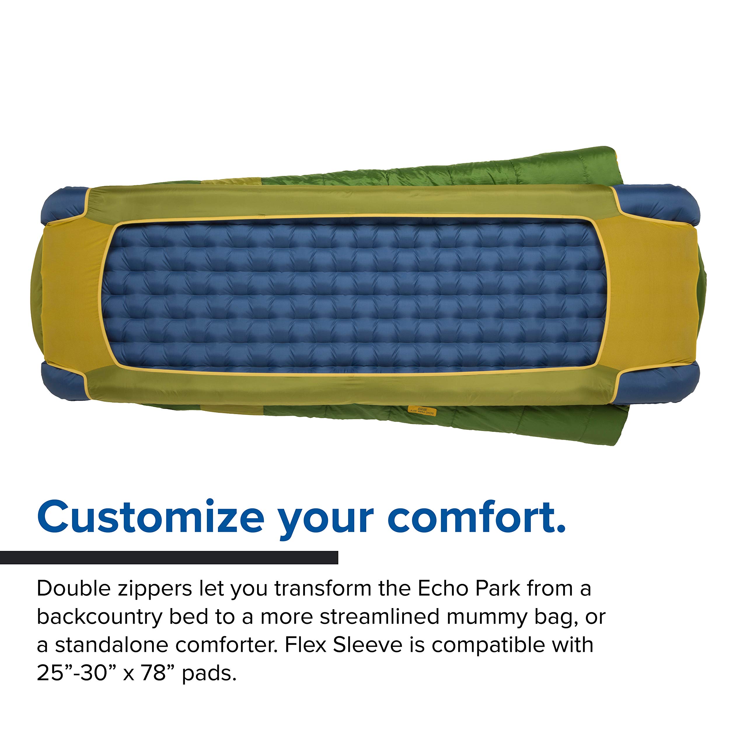 Big Agnes Echo Park Sleeping Bag - Lightweight & Waterproof for Backpacking, Camping & Hiking - 3-Season Comfort for Outdoor Adventures