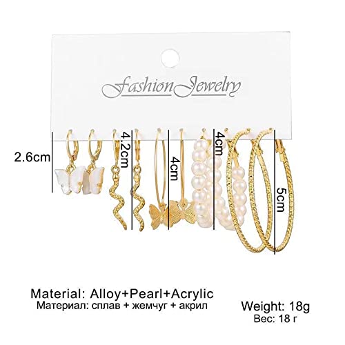 YouBella 5-Piece Gold Plated Hoop Earrings Set for Women & Girls - Stylish Western Jewelry Gift (Ybear_32945), Medium - Perfect for Parties, Dating & Everyday Wear
