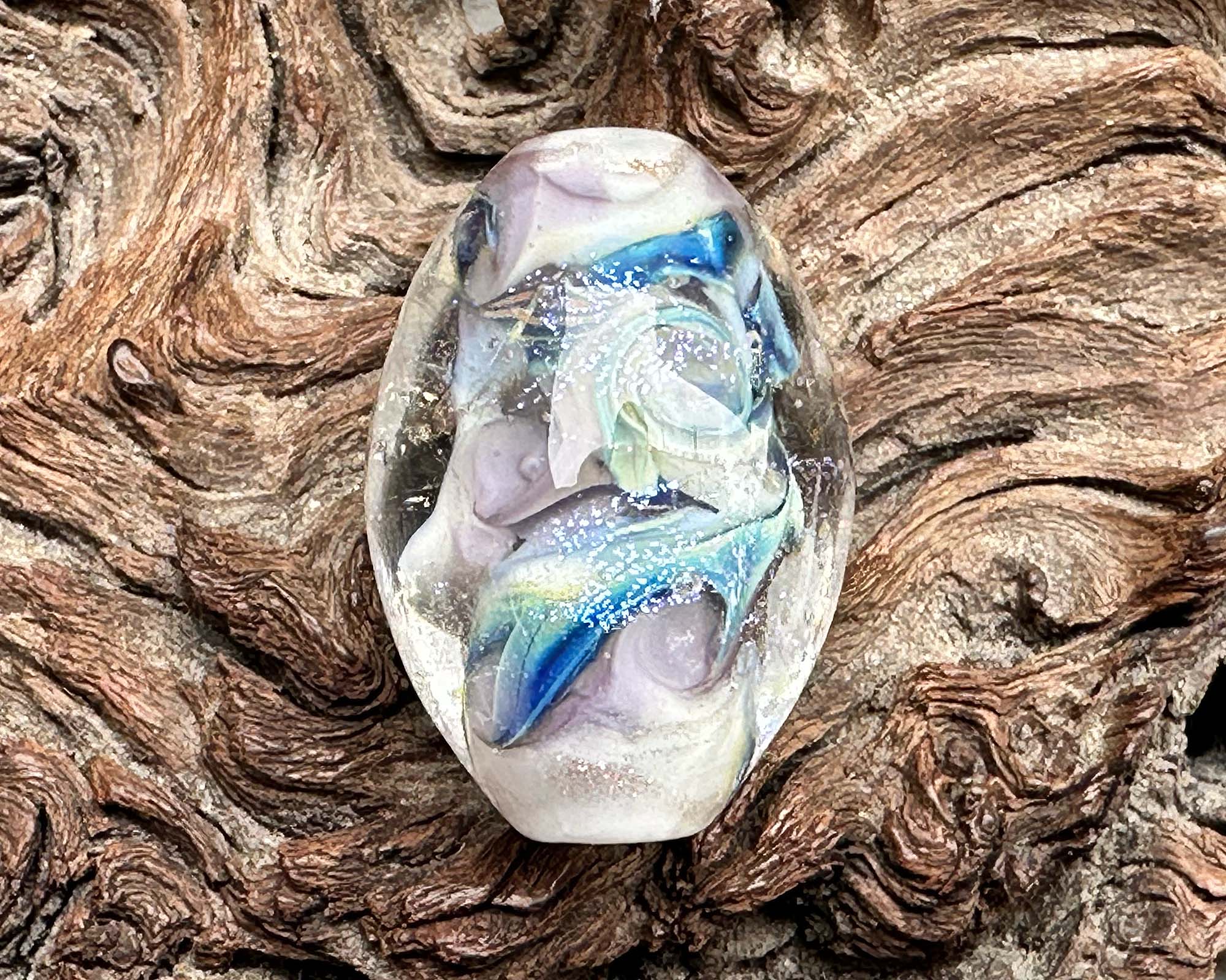 Tidal Mist Dichroic Glass Lampwork Focal Bead - Handmade Artisan Jewelry Bead for Necklace, Bracelet & DIY Craft Projects - Perfect for Beaders & Jewelry Makers
