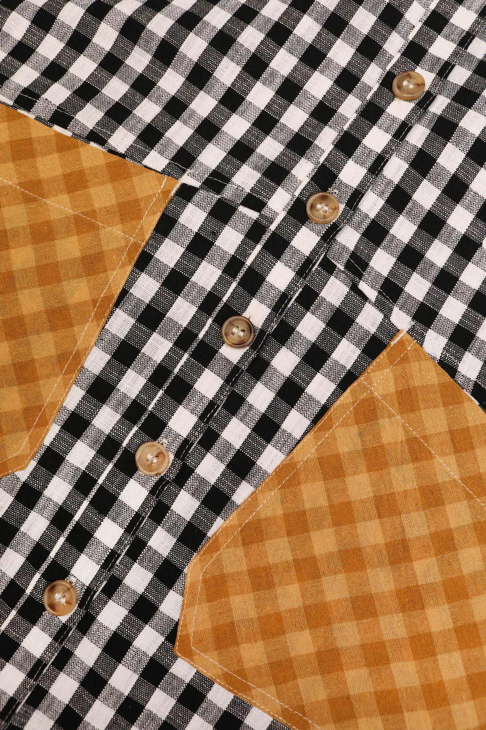 LF Markey Gale Stylish Patchwork Check Shirt for Men & Women - Casual Button Down Shirt for Everyday Wear, Outdoor Activities and Fashion Street Style