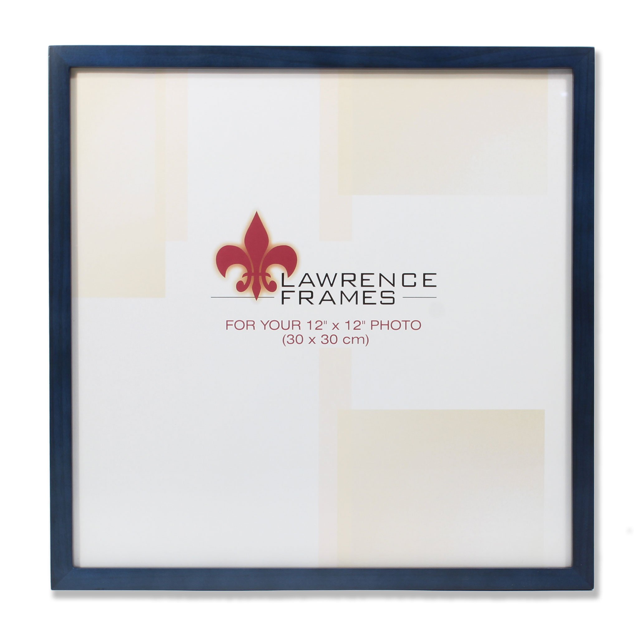 Lawrence Frames 755712 Blue Wood Picture Frame 12x12 Inch - Perfect for Home Decor, Wall Art, and Photo Displays