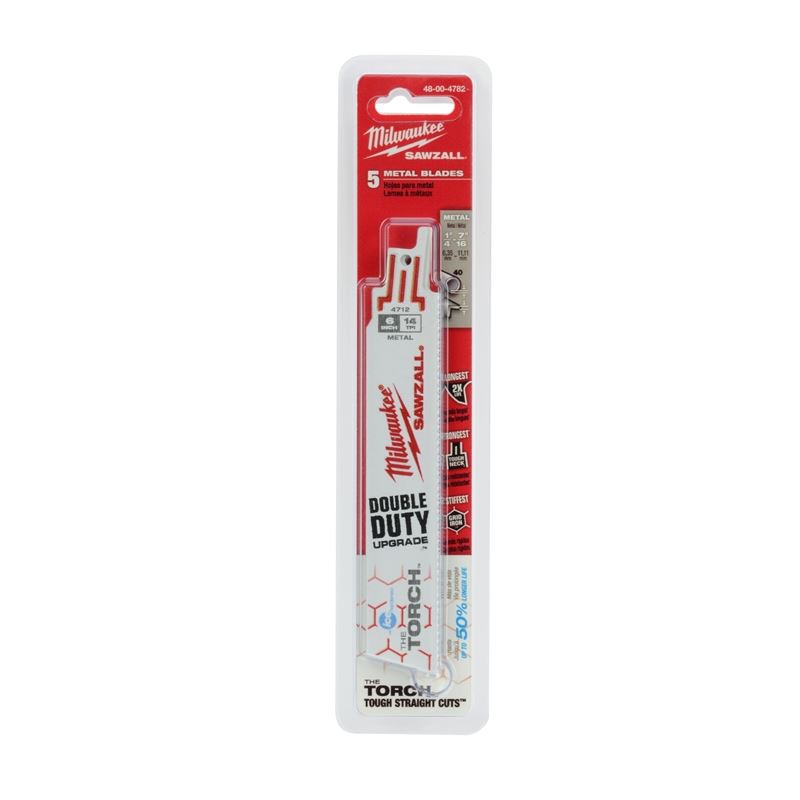 5-Pack 6-Inch 14 TPI Ice Hardened SAWZALL Blades - Heavy Duty Demolition & Metal Cutting Blades for Wood, Nails, PVC & Cast Iron - Ideal for Construction, Renovation & DIY Projects