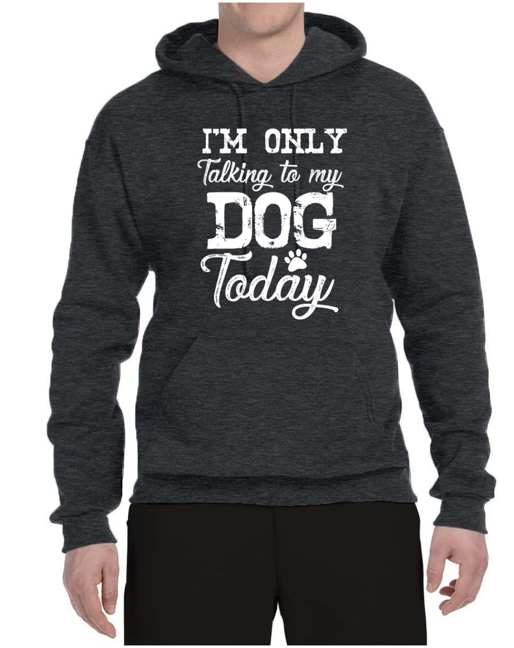 Wild Bobby 'I'm Only Talking to My Dog Today' Funny Dog Lover Graphic Hoodie - Unisex Pullover Sweatshirt for Men & Women - Perfect for Dog Owners, Pet Lovers & Casual Wear