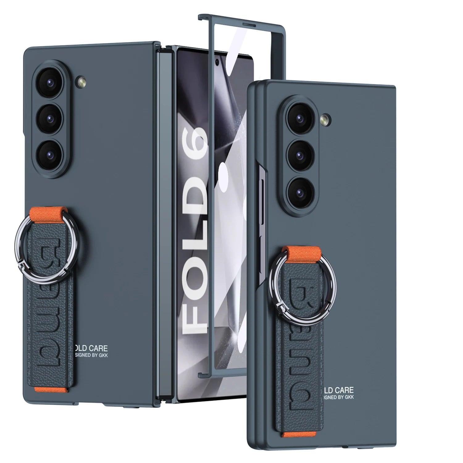 Shockproof Ring Holder Case for Samsung Galaxy Z Fold 6 - Protective Phone Cover with Kickstand for Hands-Free Viewing - Perfect for Work, Travel, and Everyday Use