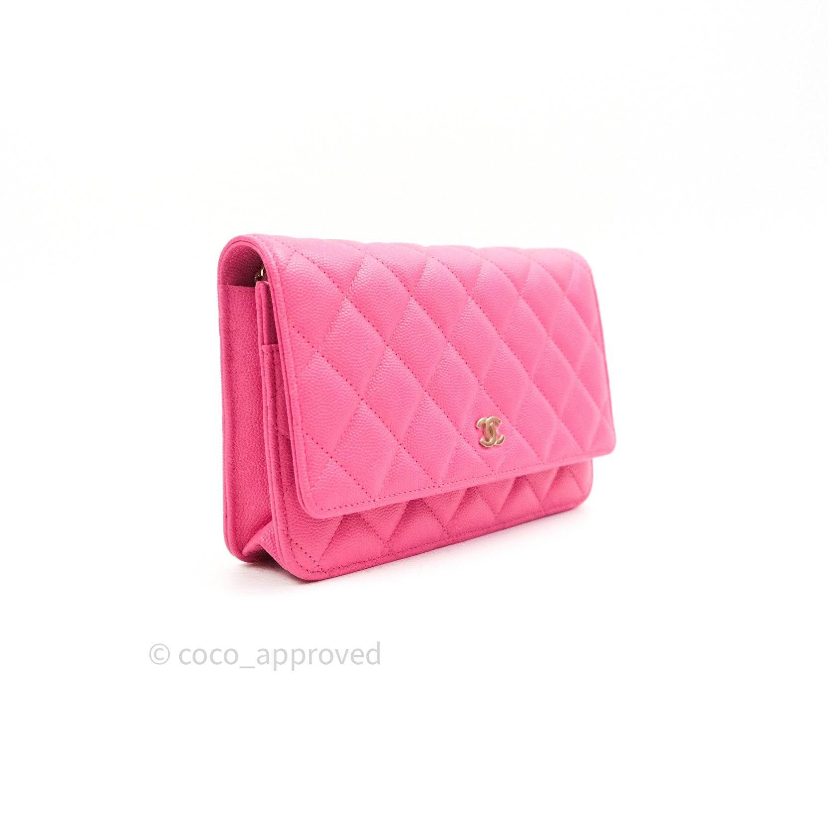 Chanel Caviar Quilted Wallet on Chain WOC in Pink with Light Gold Hardware - Perfect for Evening Events, Date Nights & Luxury Fashion Accessories