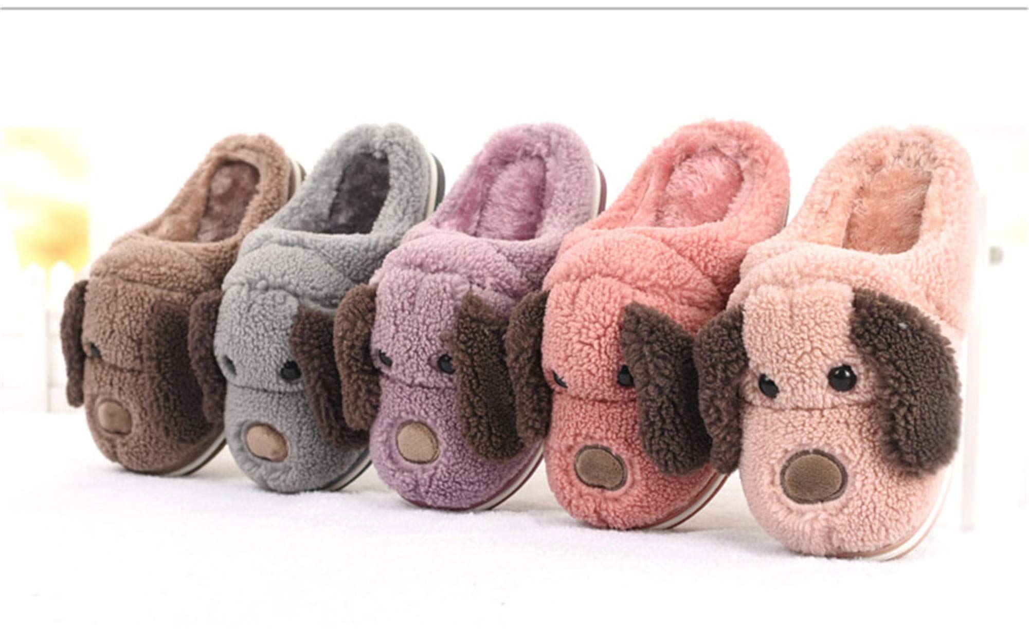 Soft Plush Animal Slippers for Adults & Kids - Cozy Dog Design Home Slippers for Indoor Comfort | Perfect for Family Lounging, Winter Warmth & Cute House Shoes