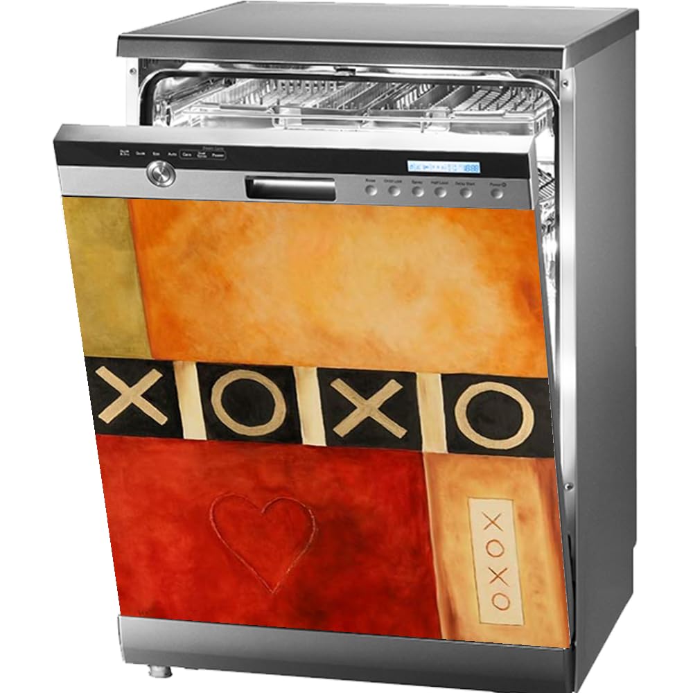 XOXO Magnetic Dishwasher Cover - Reusable 23.5”x26” Decorative Panel Decal for Kitchen Décor | Perfect for Home, Apartment & RV Dishwasher Front Panel Upgrade