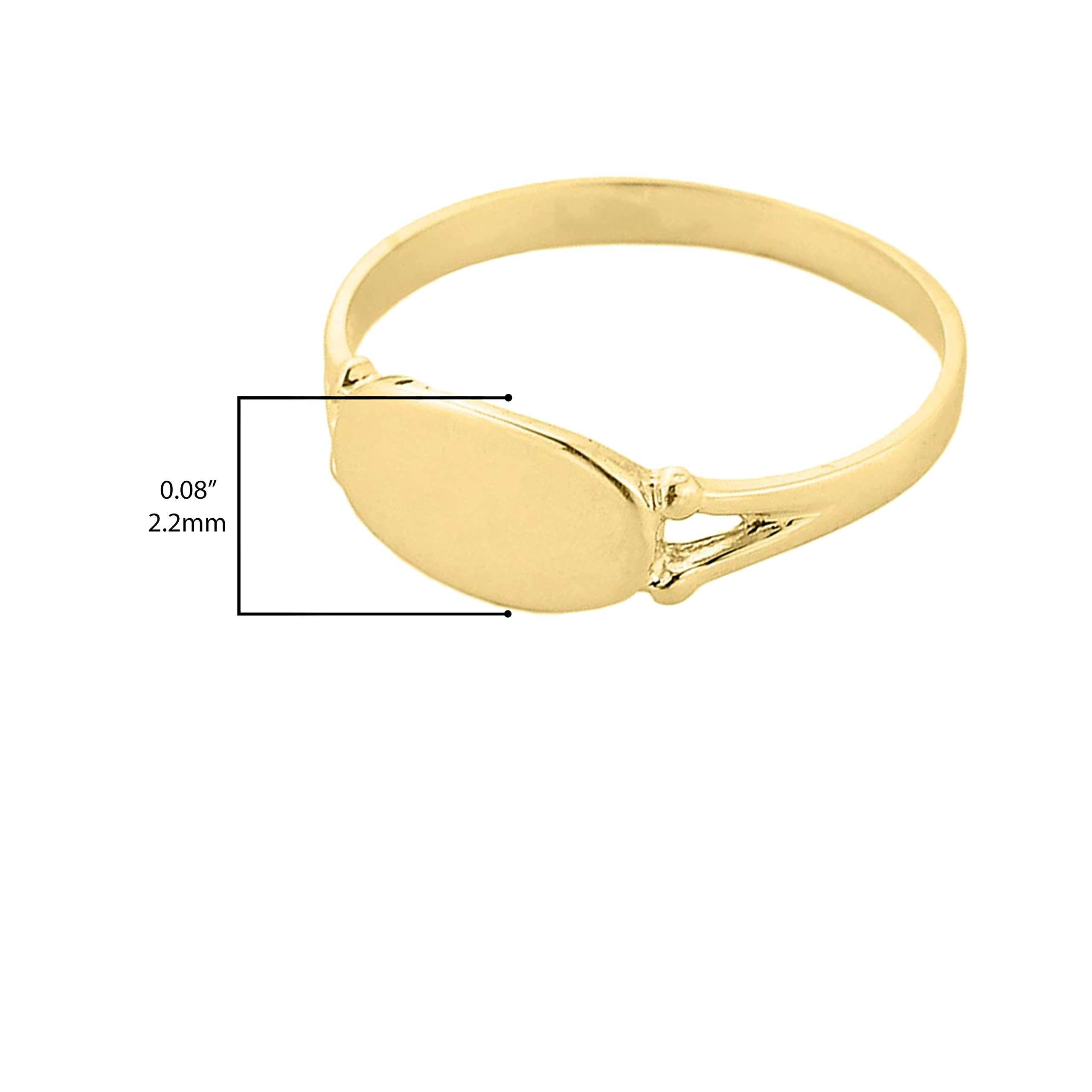 10K Yellow Gold Signet Ring for Women - Elegant Personalized Jewelry Gift for Her - Perfect for Engagements, Anniversaries & Special Occasions