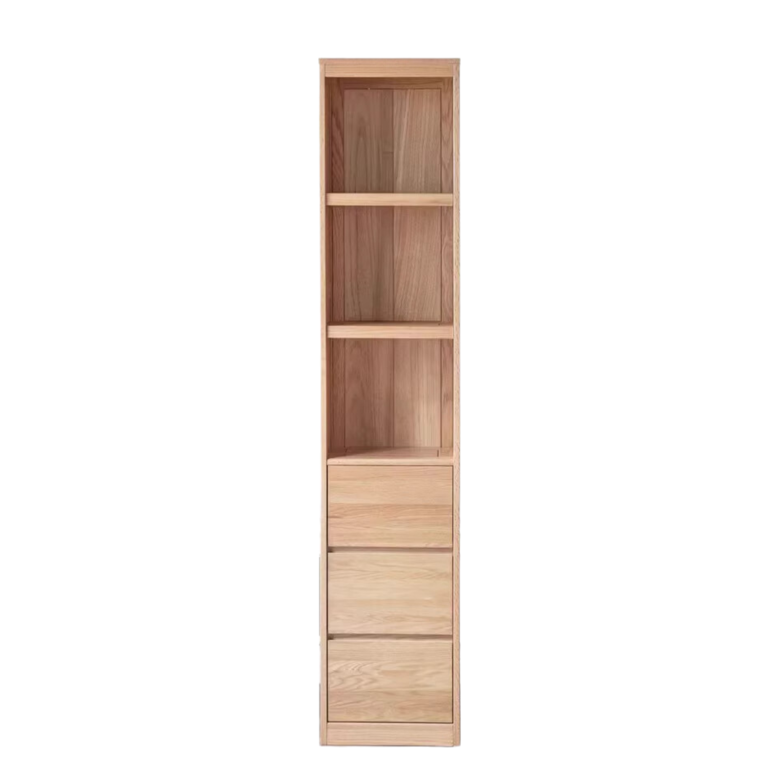 Solid Oak and Ash Wood Bookcase - Sturdy Bookshelf for Home, Office & Library - Perfect for Organizing Books, Decor & Storage