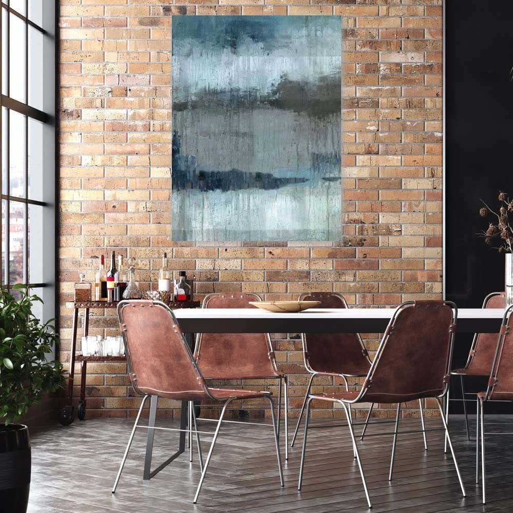 Blue Abstract Canvas Wall Art - Hand Painted Modern Painting by Marta Wiley - 42x56 Inches Ready to Hang - Perfect for Living Room, Bedroom, Office & Home Decor