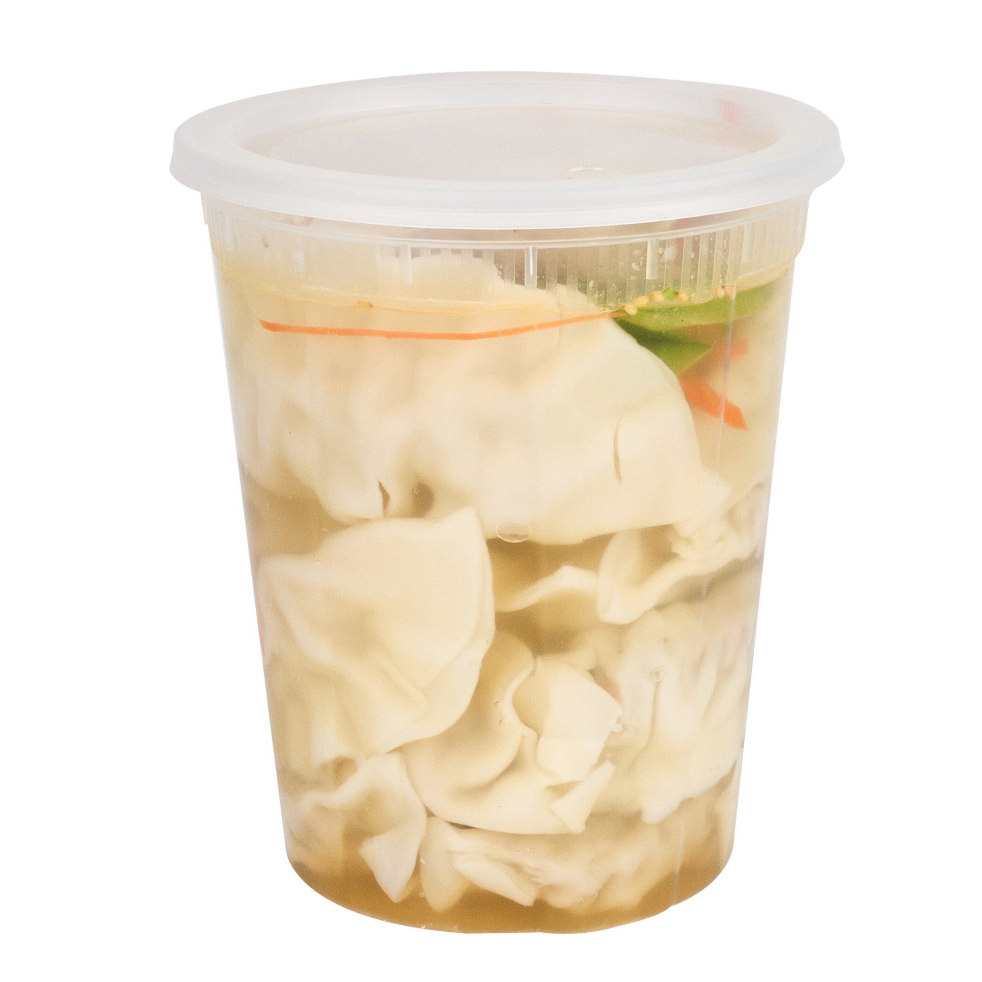40oz Clear Plastic Soup Containers with Lids - 50 Pack Round Microwave Safe Food Storage Containers for Takeout, Meal Prep & Leftovers