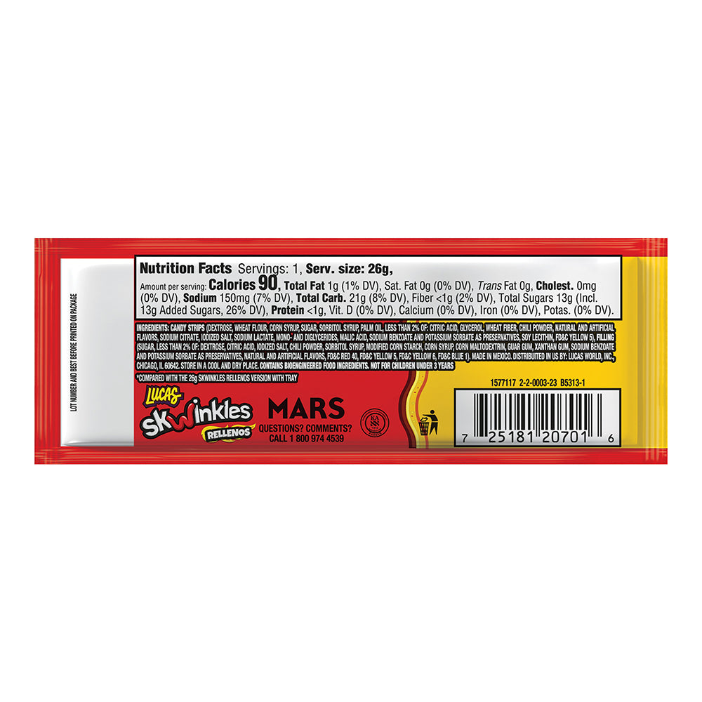 Lucas Relleno Skwinkle Pineapple & Tamarind Candy | 12 Count Box | Mexican Sweet & Sour Treats for Parties, Gifts & Snacking
