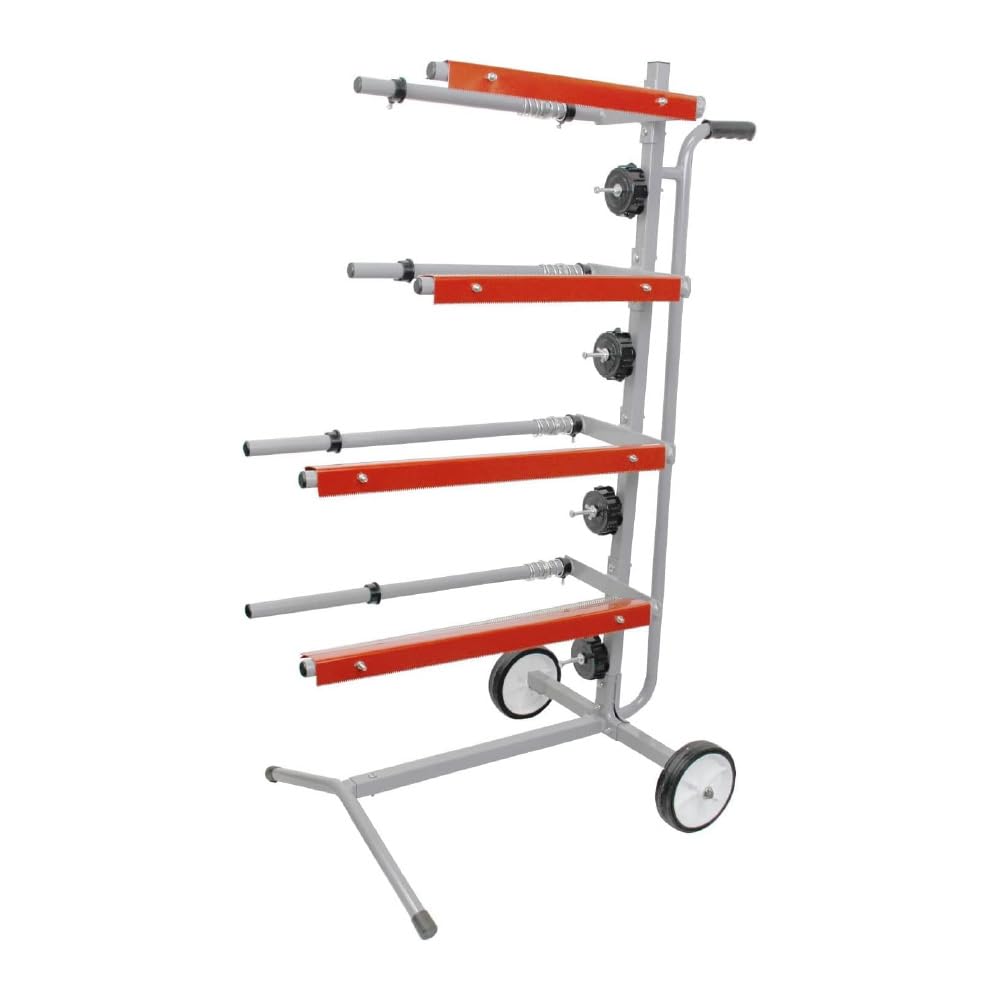 7757-Lauco Mobile 3 Tier Tree Style Masking Paper Machine Stand - Multi-Roll Holder for Car Paint Repair & Body Shops | Masking Film & Paper Dispenser | Perfect for Automotive, Woodworking & DIY Projects