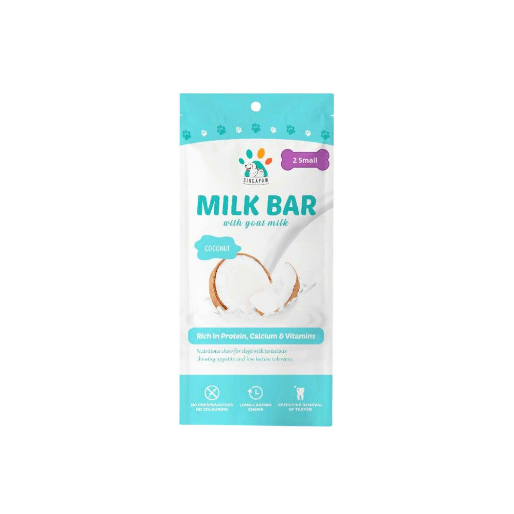 Singapaw Goat Milk Dental Chews for Dogs - Small & Medium Size | Natural Coconut, Pandan, Peanut, Strawberry & Honey Flavors | Promotes Oral Health & Fresh Breath | Perfect for Training Rewards and Daily Teeth Cleaning