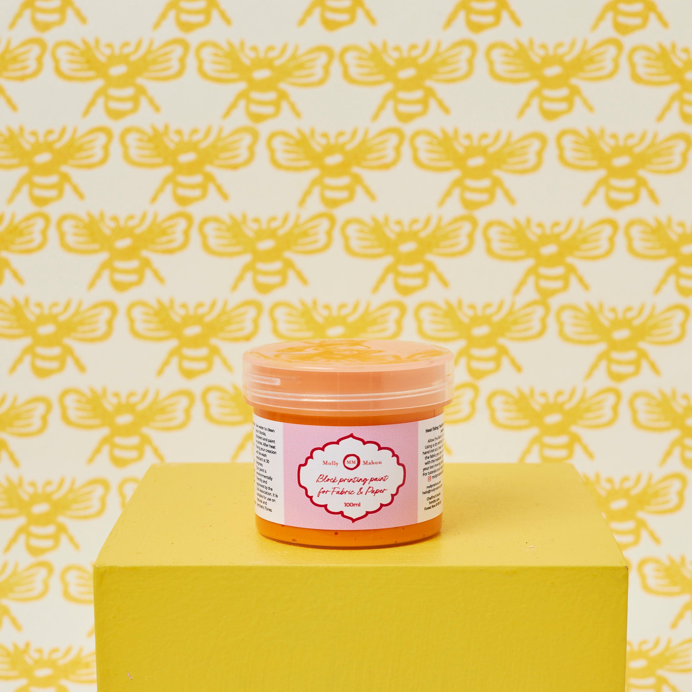 Natural Turmeric Block Printing Paint for Fabric - Eco-Friendly DIY Craft & Textile Dyeing | Perfect for Batik, Screen Printing & Home Decor Projects