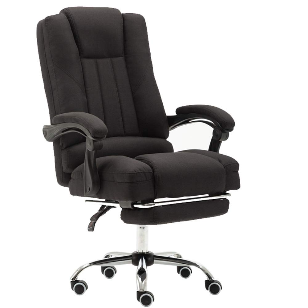 Ergonomic Executive Office Chair with High Back & Footrest - Black for Home & Office Use