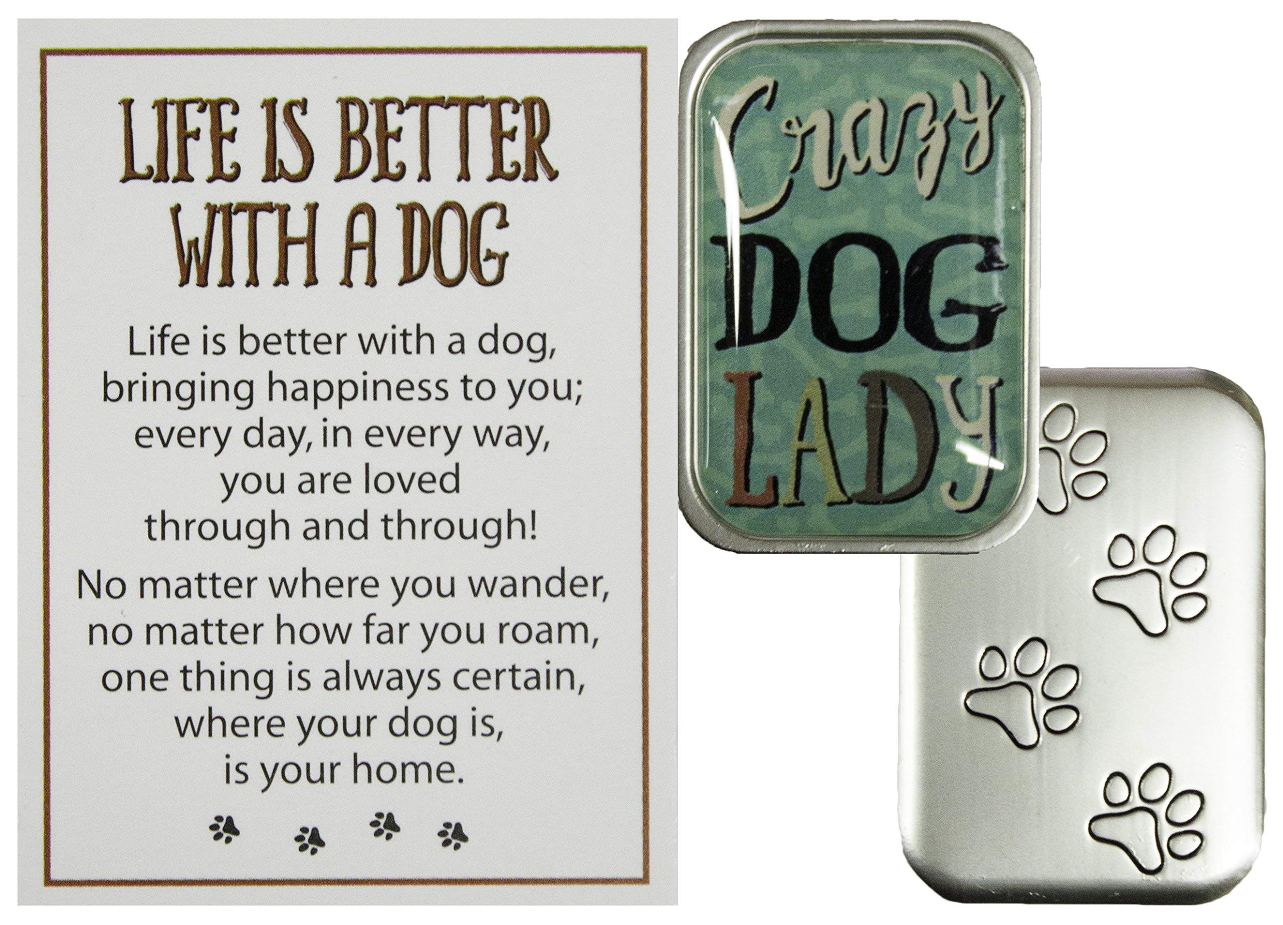 Gnz Dog Lovers Life is Better with A Dog Pocket Charm with Story Card - Perfect Gift for Crazy Dog Lady - Ideal for Keychains, Backpacks & Pet Lovers Accessories