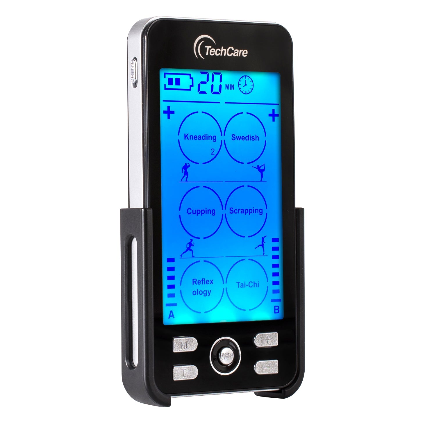 TechCare Tens Unit Muscle Stimulator with 24 Modes & Rechargeable Massager Belt - Pain Relief for Back, Neck, Shoulder & Joints - Perfect for Home Use, Physical Therapy & Post-Workout Recovery