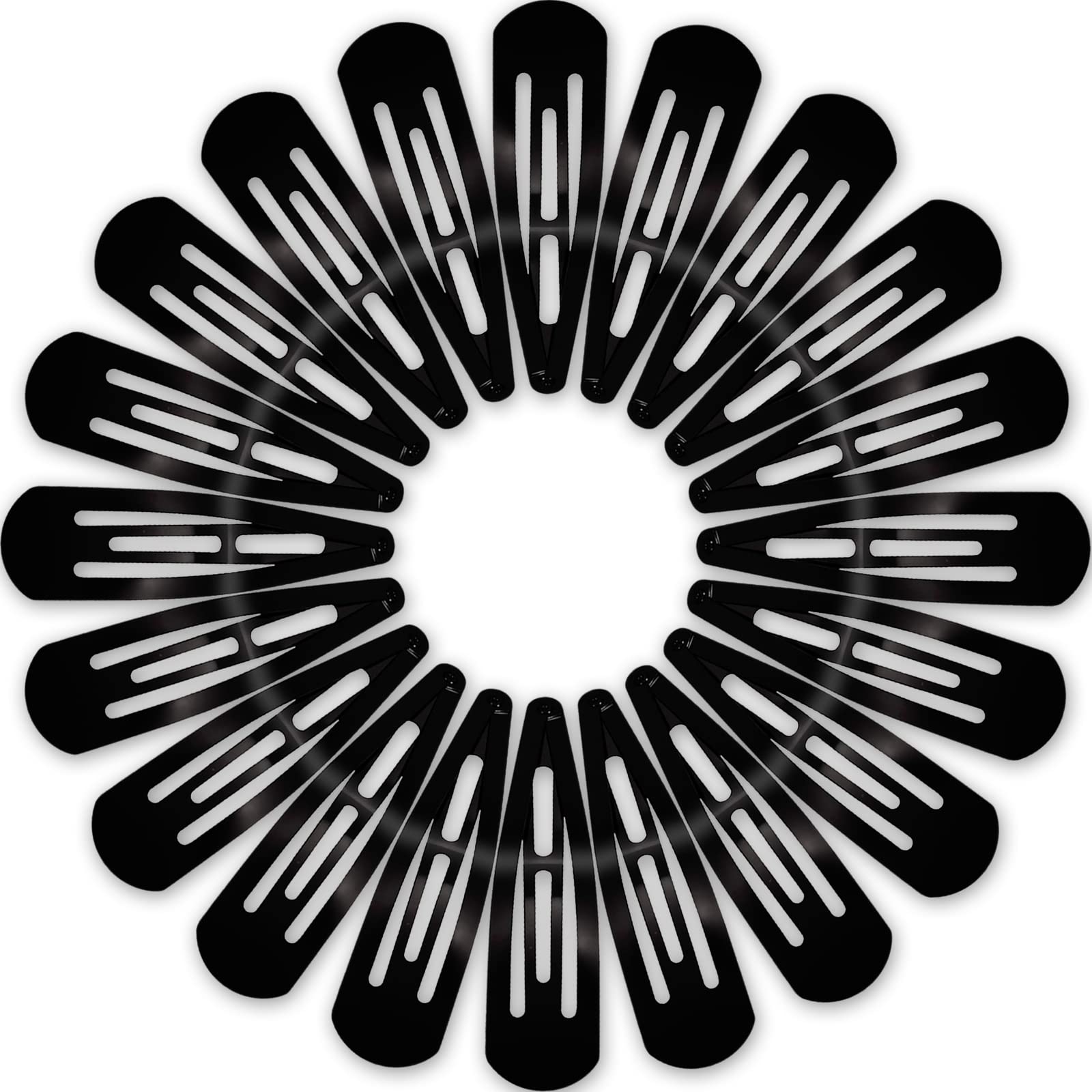 ExceLife 3.1 Inch Large Metal Snap Hair Clips - 20 Pcs No Slip Jumbo Hair Clips for Women & Girls - Strong Hold Hair Pins for Thick Hair, DIY Crafts & Styling - 8cm Black Hair Accessories for Everyday Use, Work & Special Occasions