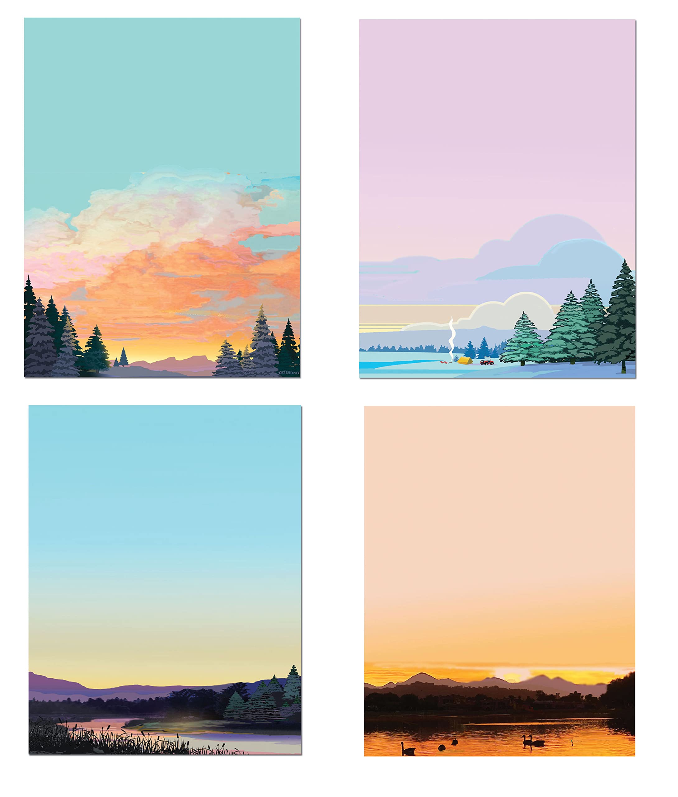 Stonehouse Collection Mountain Notepads - Set of 4 Nature-Themed Notepads with Scenic Mountain Views, Perfect for Shopping Lists, Teacher Gifts, Home & Office Use - Ideal for Journaling, Note-Taking & Thoughtful Small Gifts