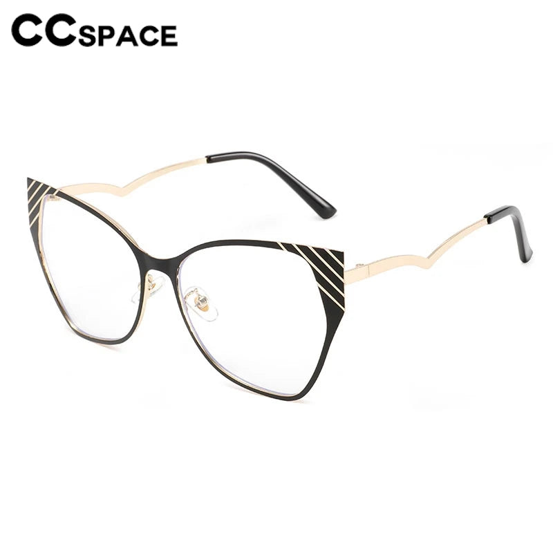 CCspace Women's Full Rim Square Butterfly Alloy Eyeglasses - Stylish Lightweight Metal Frame Glasses for Women, Perfect for Reading, Working & Fashion Accessories