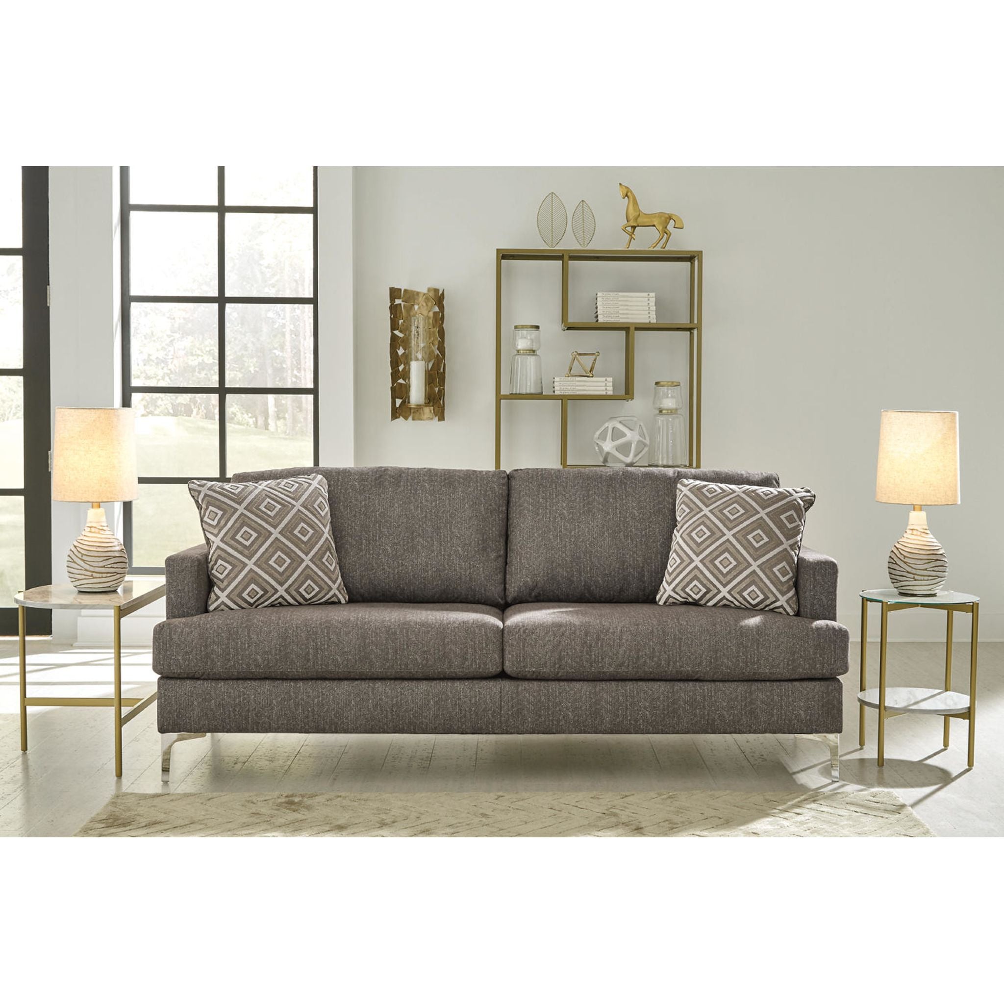 Arcola Sofa Java - Modern Comfortable Fabric Sofa for Living Room, Lounge & Home Decor | Perfect for Small Spaces, Apartments & Cozy Gatherings
