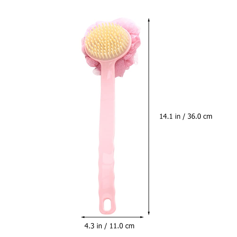Healifty 2-Pack Long Handle Back Scrubber Brush - Exfoliating Bath & Shower Brush with Soft Bristles for Deep Cleaning, Foot Scrubber & Body Wash Sponge - Perfect for Wet or Dry Skin Exfoliation in Bathroom, Spa & Home Use