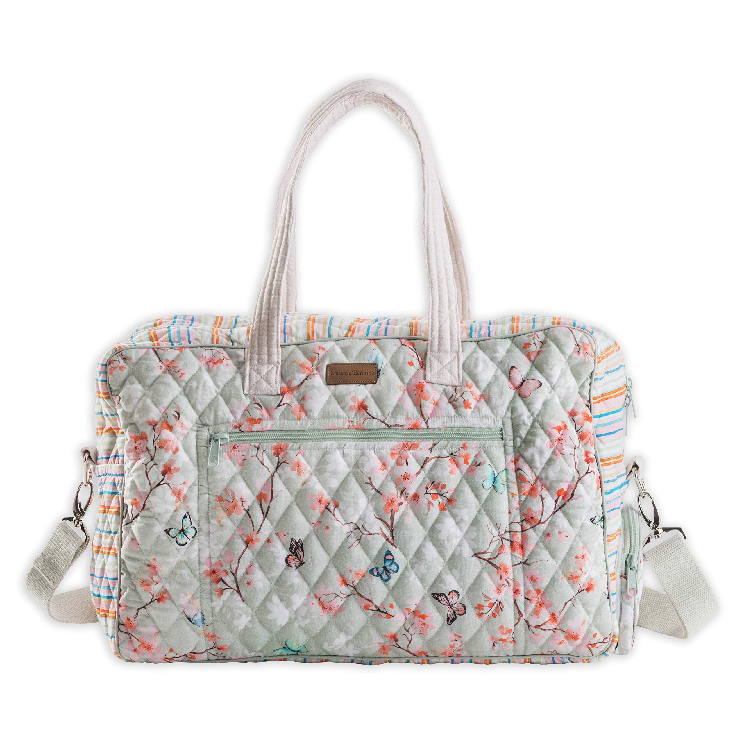 Hermes-Inspired 100% Cotton Handbag for Women - Stylish Shoulder Bag with Zip Pockets | Perfect for Beach, Shopping, Travel & Hiking | Durable & Lightweight Everyday Purse