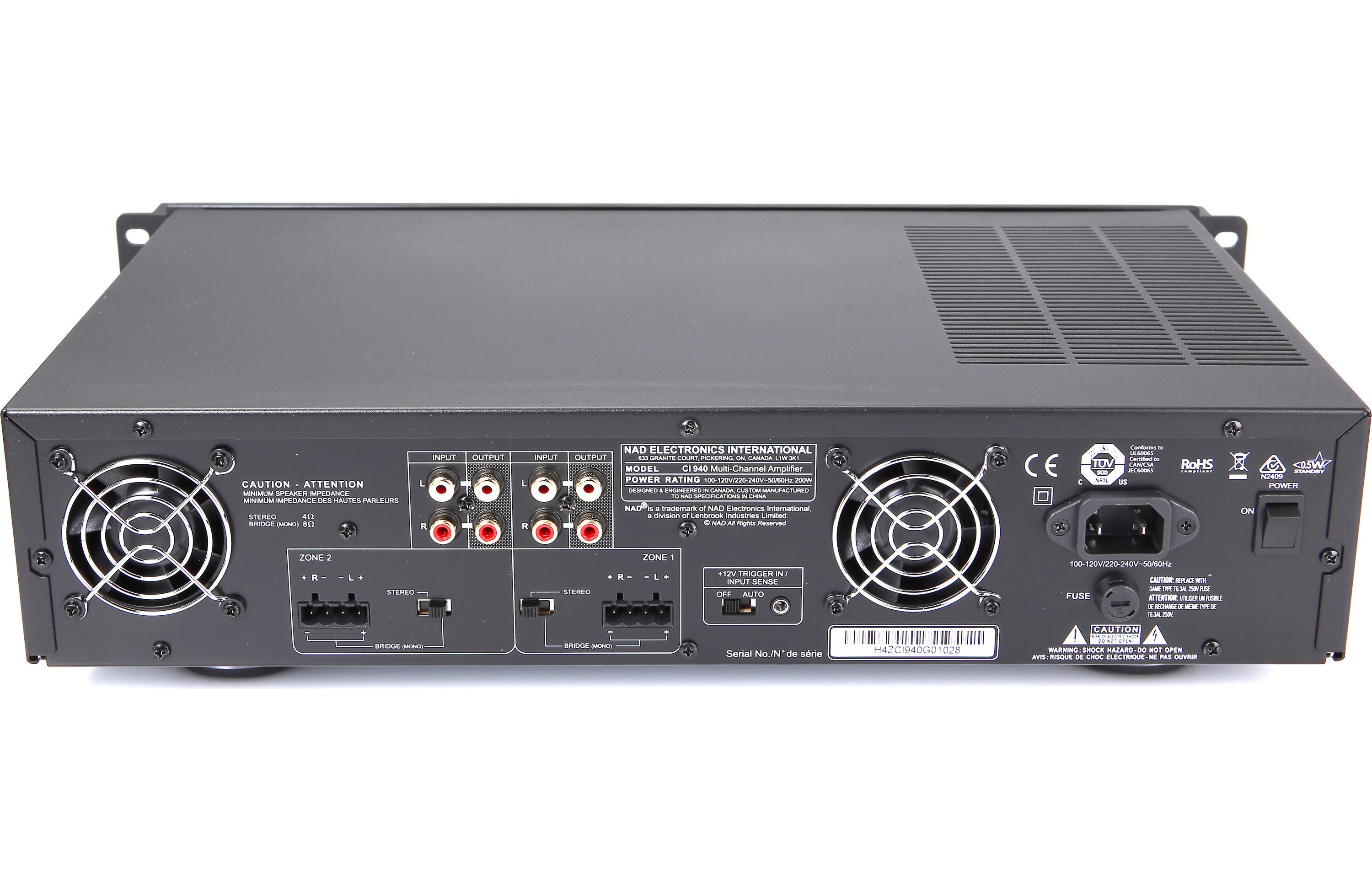 NAD Electronics CI 940 4-Channel High Power Home Theater Amplifier - Perfect for Multi-Room Audio and Custom Installation Systems