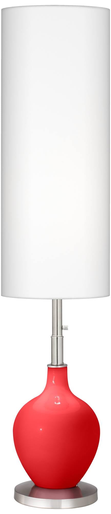 Modern Glass Poppy Red Floor Lamp - 60