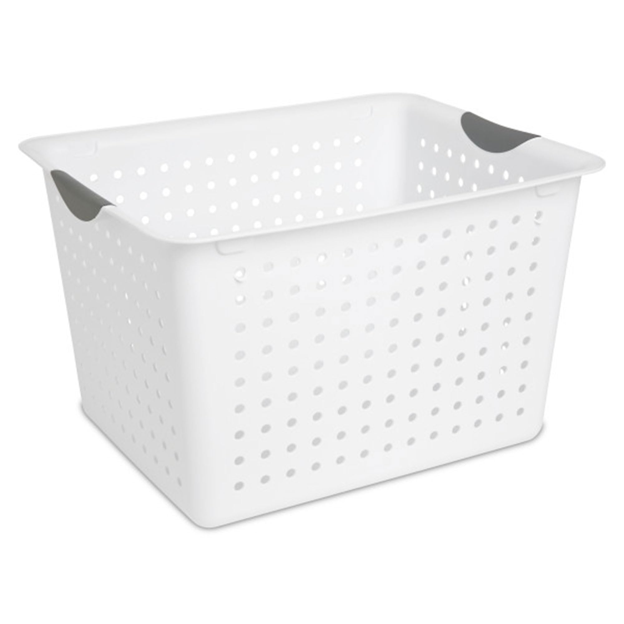 Sterilite Deep Ultra Basket - 18-Pack White Storage Bins for Closet, Pantry & Cabinet Organization | Space-Saving Open Containers for Shelving & Countertop Use | Perfect for Home, Office & Laundry Room Storage