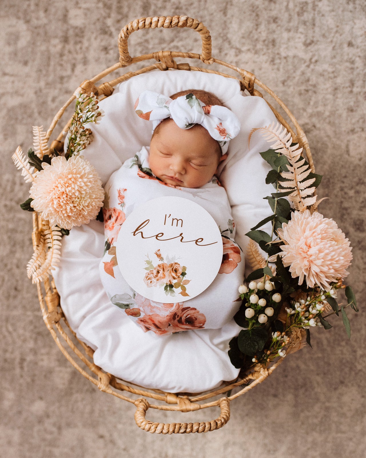 Snuggle Hunny Reversible Milestone Baby Cards - Rosebud & Pink Sand - Perfect for Newborn Photo Shoots and First Year Memories