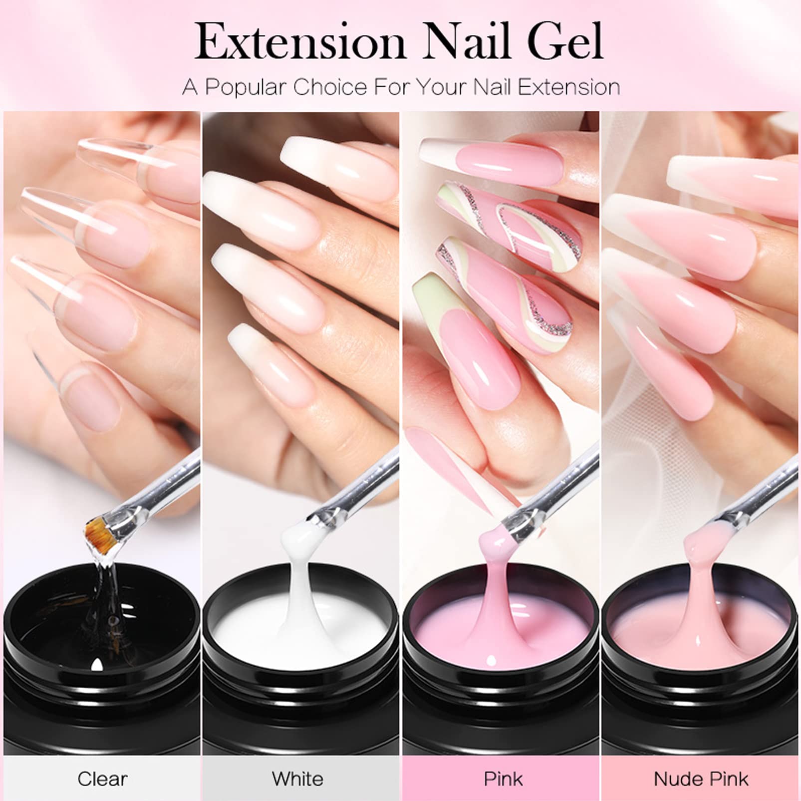 Clear Builder Nail Gel - 15ml UV/LED Nail Extension & Strengthening Gel for Nail Repair, Modeling & Art Decoration | Professional Salon & DIY Home Manicure Kit